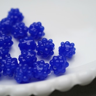 湛蓝色~可爱金平糖星星糖日本进口灯工玻璃琉璃珠 尺寸约9MM