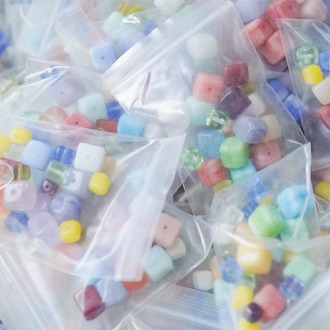 混装款1号~方块彩色mix捷克珠玻璃琉璃珠 混色款20g