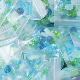 混装款2号~透水草蓝绿mix捷克珠玻璃琉璃珠 混色款20g