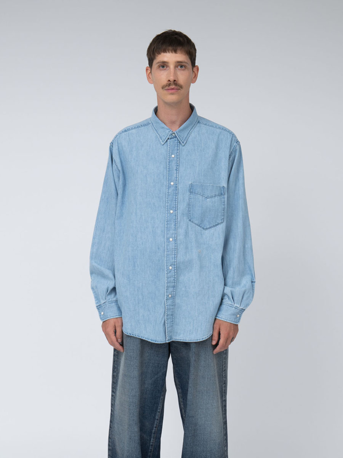 nanamica 25SS Regular Collar Light Denim Shirt