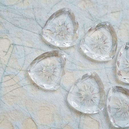 透明放射璀璨星星~施华洛S家进口凹雕古董玻璃吊坠串珠材料 宽18MM-3