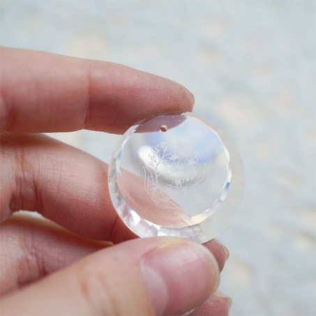 两色入~浮雕铃兰花纹切面边缘~施华洛S家进口古董玻璃吊坠串珠材料 宽25MM-2