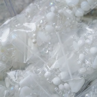 混装款14号~透明纯白色系mix捷克珠玻璃琉璃珠 混色款20g
