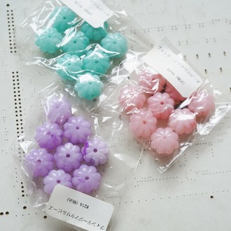 特别水彩风晕染南瓜扁圆珠古董树脂珠~日本采购品牌配件 约14MM