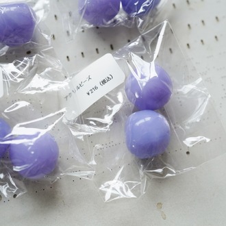 复古晕染紫色不规则树脂古董珠意大利制树脂制~日本采购品牌配件 约18MM