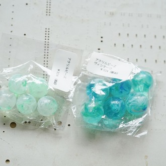 复古蓝绿色系圆珠古董珠德国制树脂制~日本采购品牌配件 约大号15MM 小号12MM