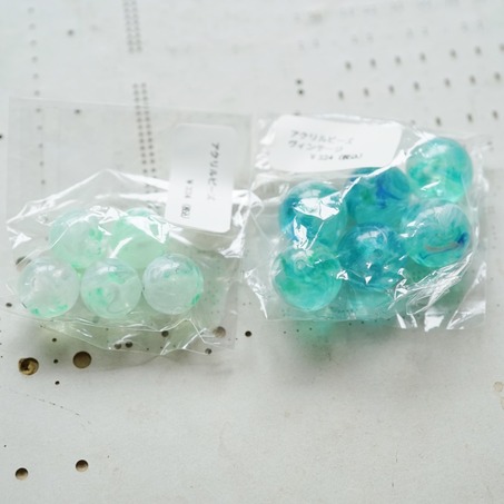 复古蓝绿色系圆珠古董珠德国制树脂制~日本采购品牌配件 约大号15MM 小号12MM-4
