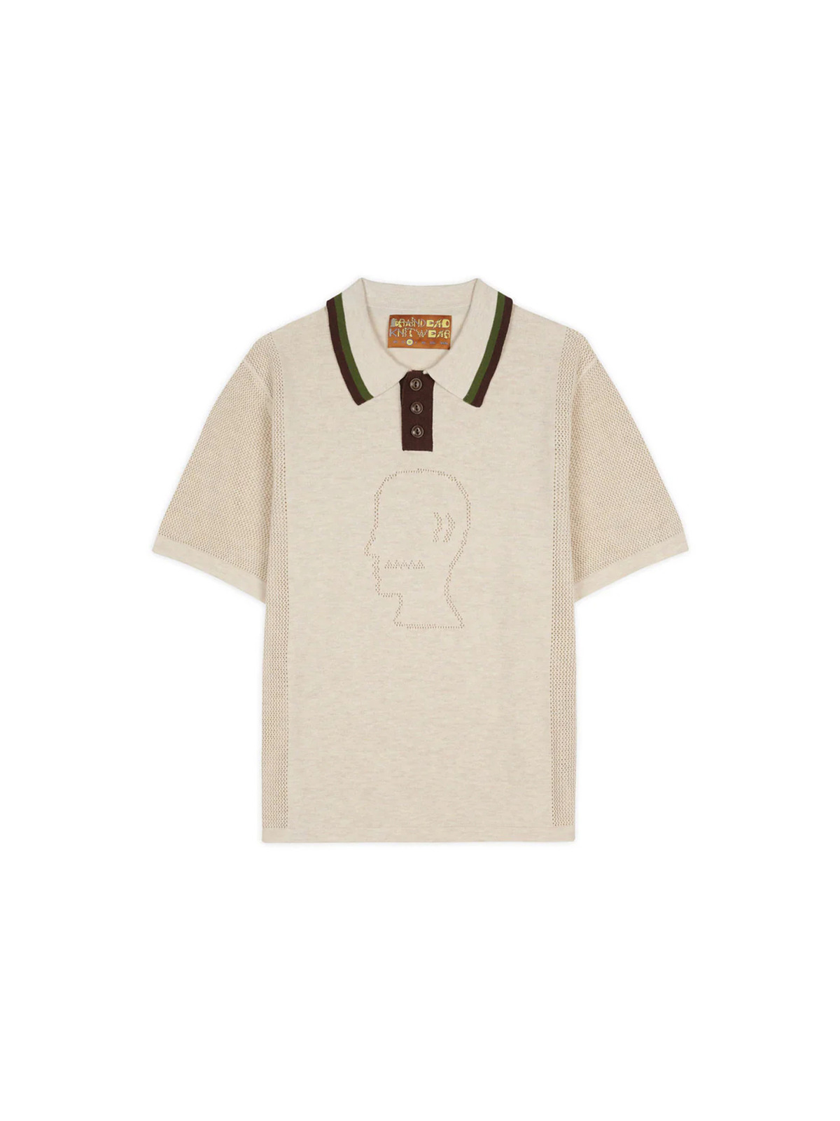 Brain Dead 25SS Logo Head Pointelle Polo