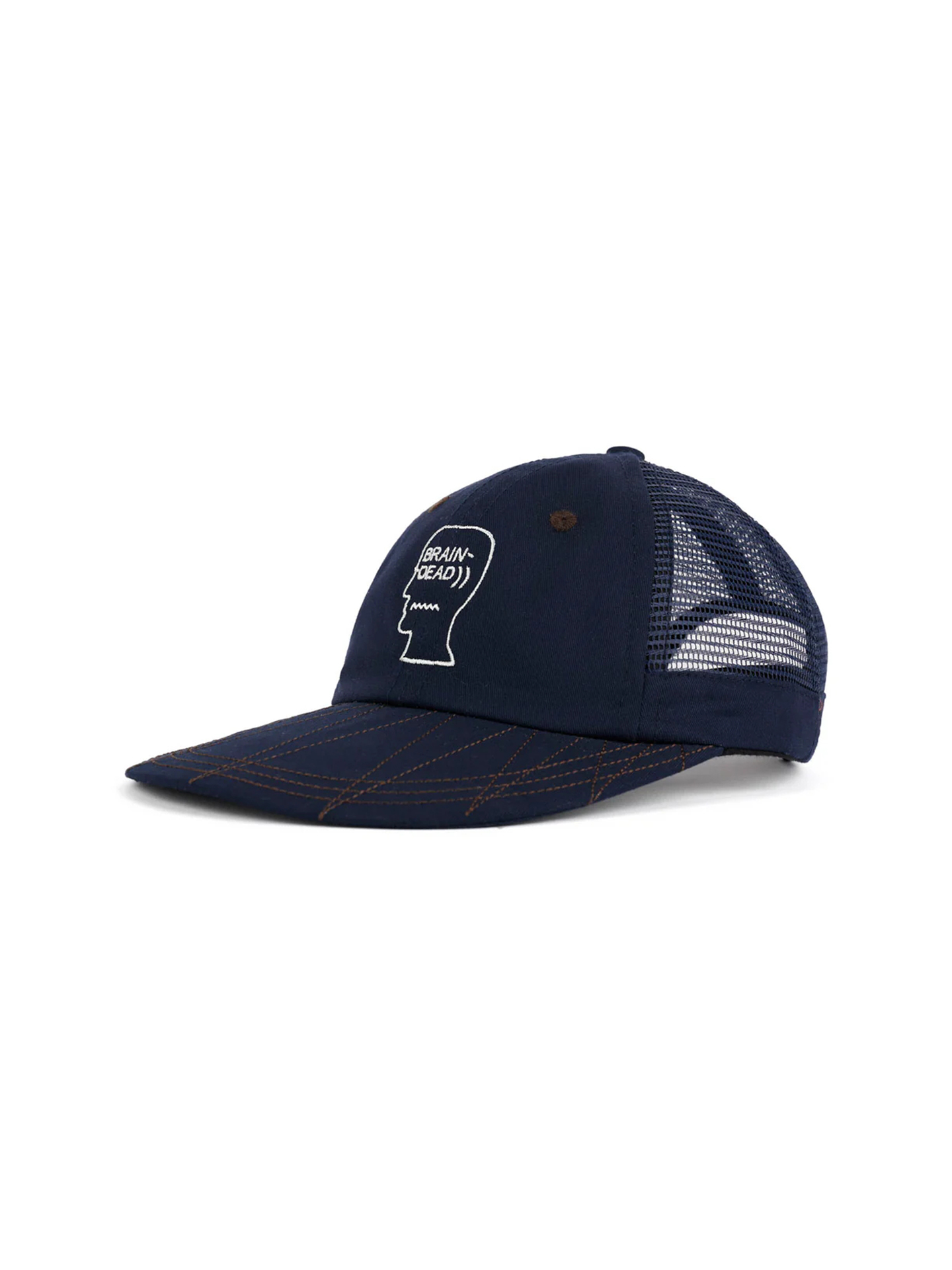 Brain Dead 25SS Logohead Long Brim Mesh Panel Hat
