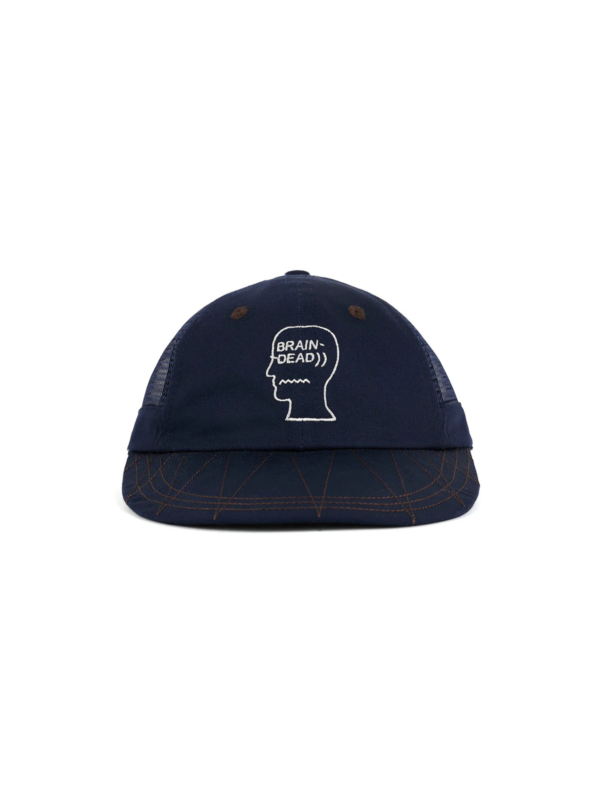 Brain Dead 25SS Logohead Long Brim Mesh Panel Hat