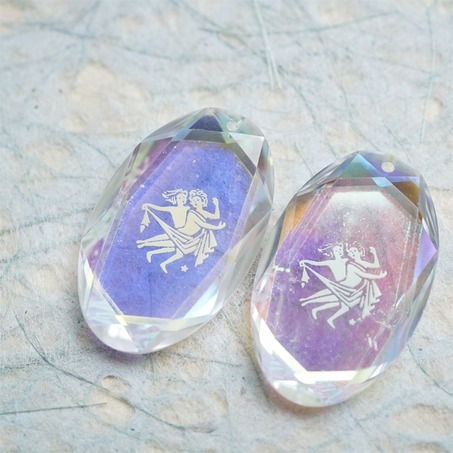 双子座~稀有星座系列中古吊坠~施华洛S家进口古董玻璃吊坠串珠材料 宽24MM-3