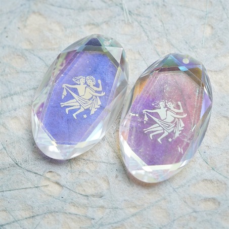 双子座~稀有星座系列中古吊坠~施华洛S家进口古董玻璃吊坠串珠材料 宽24MM-4