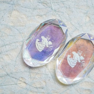 水瓶座~稀有星座系列中古吊坠~施华洛S家进口古董玻璃吊坠串珠材料 宽24MM