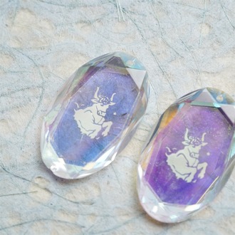 金牛座~稀有星座系列中古吊坠~施华洛S家进口古董玻璃吊坠串珠材料 宽24MM