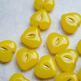 果汁果冻橘色描玫瑰金色~爱心桃心点捷克珠玻璃琉璃珠 14MM