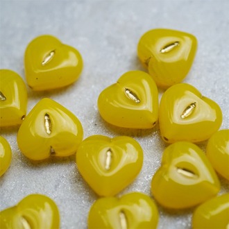 果汁果冻橘色描金色~爱心桃心点捷克珠玻璃琉璃珠 14MM