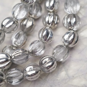 高级冷感金属银~常规捷克珠南瓜珠玻璃琉璃珠串珠材料 10MM