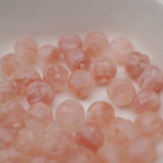 可爱渐变透明条纹粉mix色~南瓜珠捷克珠玻璃琉璃珠 8MM