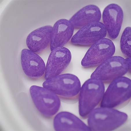 复古斑驳烟渍紫色水彩感~复古大号水滴捷克珠玻璃琉璃珠 9X15MM