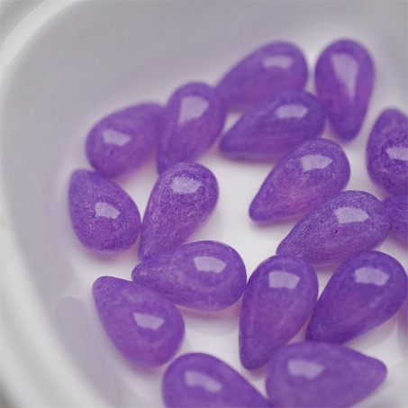 复古斑驳烟渍紫色水彩感~复古大号水滴捷克珠玻璃琉璃珠 9X15MM-2