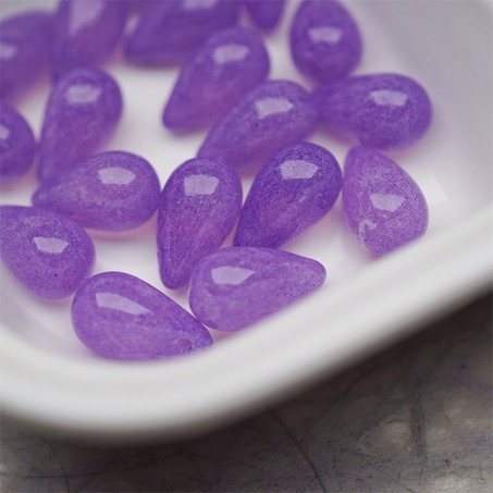 复古斑驳烟渍紫色水彩感~复古大号水滴捷克珠玻璃琉璃珠 9X15MM-5