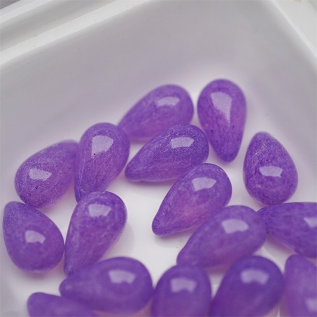 复古斑驳烟渍紫色水彩感~复古大号水滴捷克珠玻璃琉璃珠 9X15MM-3