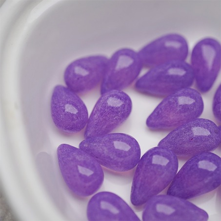 复古斑驳烟渍紫色水彩感~复古大号水滴捷克珠玻璃琉璃珠 9X15MM-9