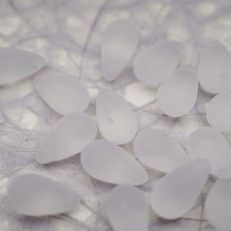 透感冰块感雾面透明色感~复古大号水滴捷克珠玻璃琉璃珠 9X15MM