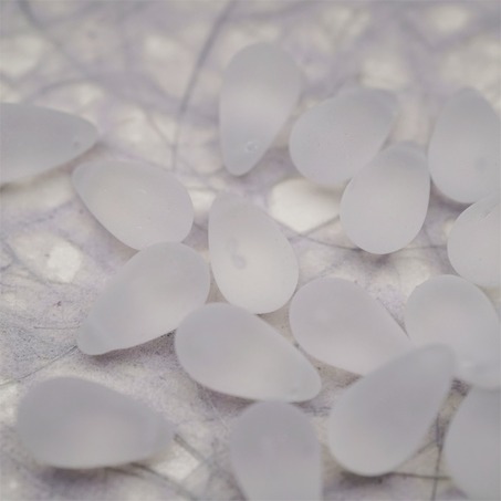 透感冰块感雾面透明色感~复古大号水滴捷克珠玻璃琉璃珠 9X15MM