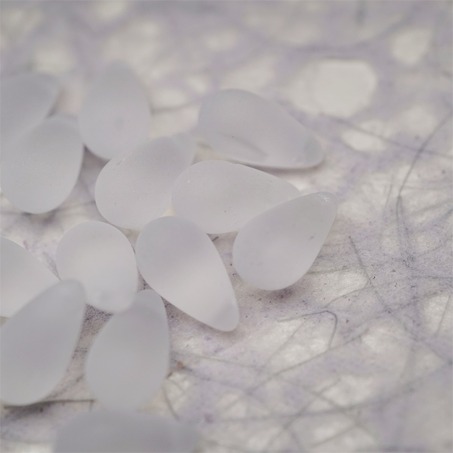 透感冰块感雾面透明色感~复古大号水滴捷克珠玻璃琉璃珠 9X15MM-2