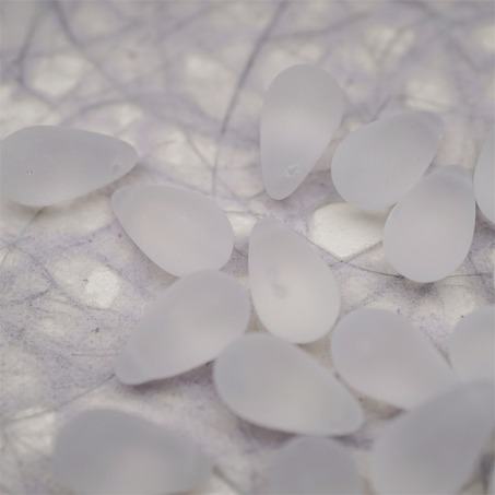 透感冰块感雾面透明色感~复古大号水滴捷克珠玻璃琉璃珠 9X15MM-3