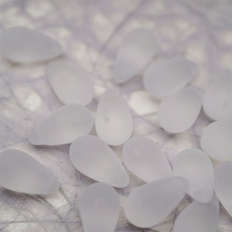 透感冰块感雾面透明色感~复古大号水滴捷克珠玻璃琉璃珠 9X15MM-4