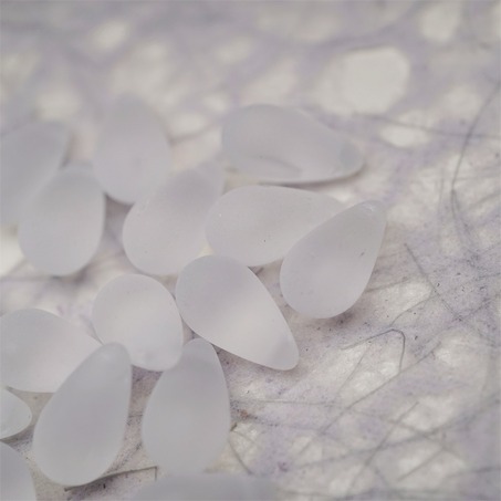 透感冰块感雾面透明色感~复古大号水滴捷克珠玻璃琉璃珠 9X15MM-6