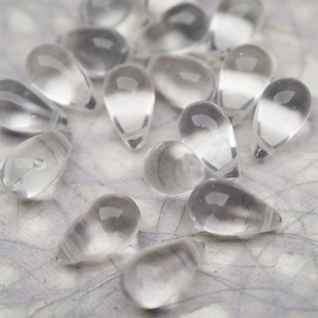 透明纯净水色~复古大号水滴捷克珠玻璃琉璃珠 9X15MM