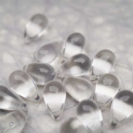 透明纯净水色~复古大号水滴捷克珠玻璃琉璃珠 9X15MM-3