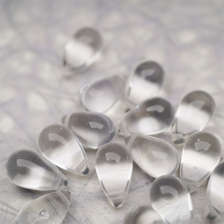 透明纯净水色~复古大号水滴捷克珠玻璃琉璃珠 9X15MM-5