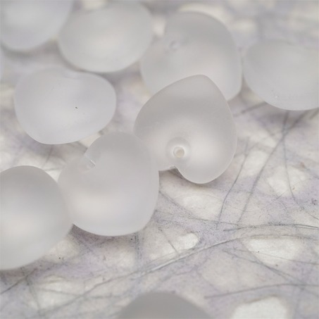 雾面透明纯净水色~立体爱心吊坠复古捷克珠玻璃珠桃心 16MM-2