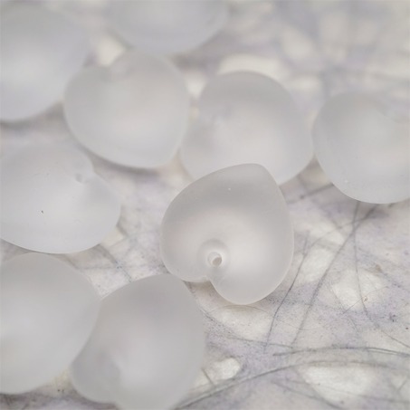 雾面透明纯净水色~立体爱心吊坠复古捷克珠玻璃珠桃心 16MM-4