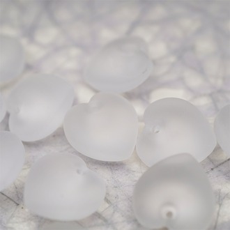 雾面透明纯净水色~立体爱心吊坠复古捷克珠玻璃珠桃心 16MM