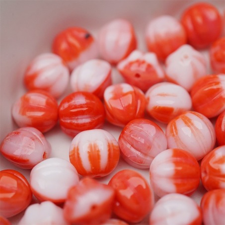 红白色彩感mix渐变~常规捷克珠南瓜珠玻璃琉璃珠串珠材料 10MM-3