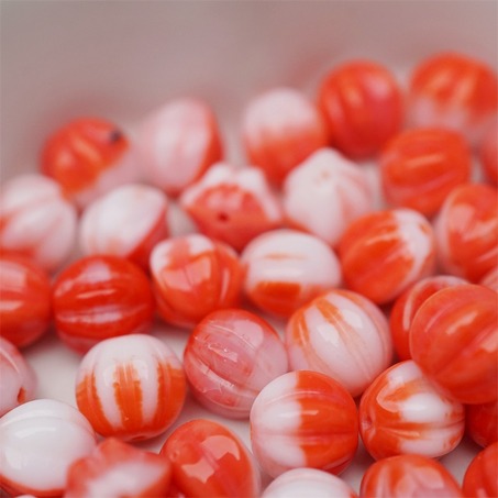 红白色彩感mix渐变~常规捷克珠南瓜珠玻璃琉璃珠串珠材料 10MM-8