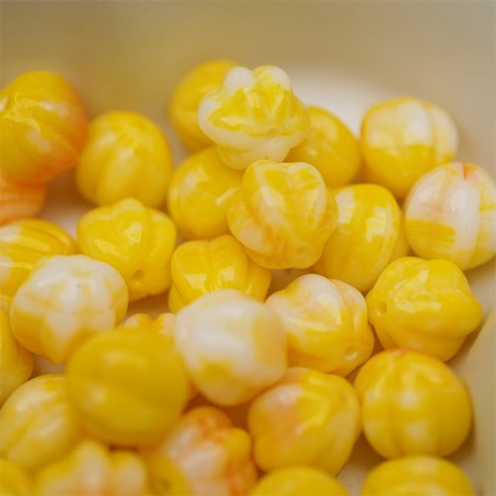 鸡蛋黄橘色系色彩感mix渐变~常规捷克珠南瓜珠玻璃琉璃珠串珠材料 10MM-2