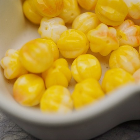 鸡蛋黄橘色系色彩感mix渐变~常规捷克珠南瓜珠玻璃琉璃珠串珠材料 10MM-3