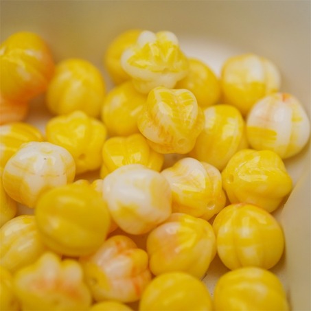 鸡蛋黄橘色系色彩感mix渐变~常规捷克珠南瓜珠玻璃琉璃珠串珠材料 10MM-4