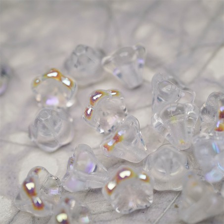 透明感极光幻彩~莲雾捷克珠玻璃珠琉璃小花喇叭花 8X10MM-4