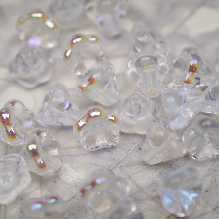 透明感极光幻彩~莲雾捷克珠玻璃珠琉璃小花喇叭花 8X10MM-3