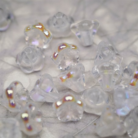 透明感极光幻彩~莲雾捷克珠玻璃珠琉璃小花喇叭花 8X10MM-6