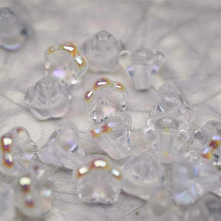 透明感极光幻彩~莲雾捷克珠玻璃珠琉璃小花喇叭花 8X10MM-5