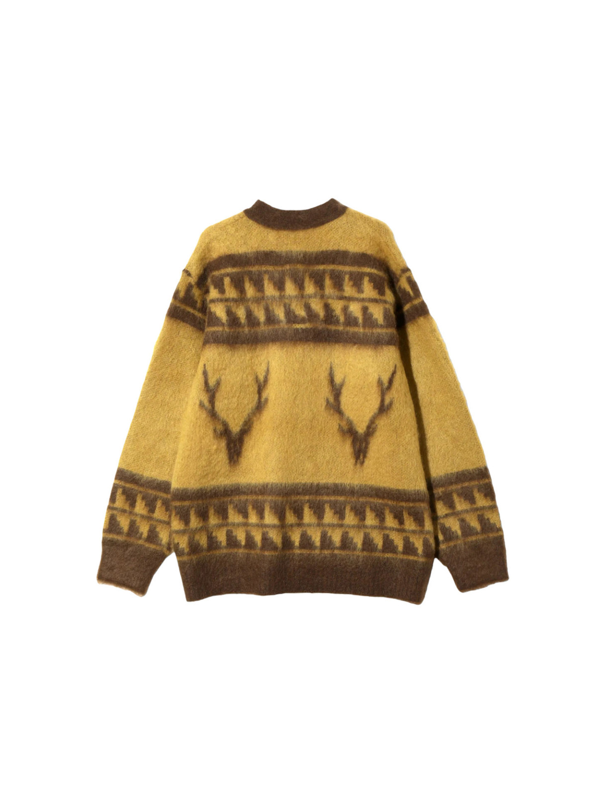 SOUTH2 WEST8 25FW Mohair V Neck Cardigan Sweater - Nordic Skull