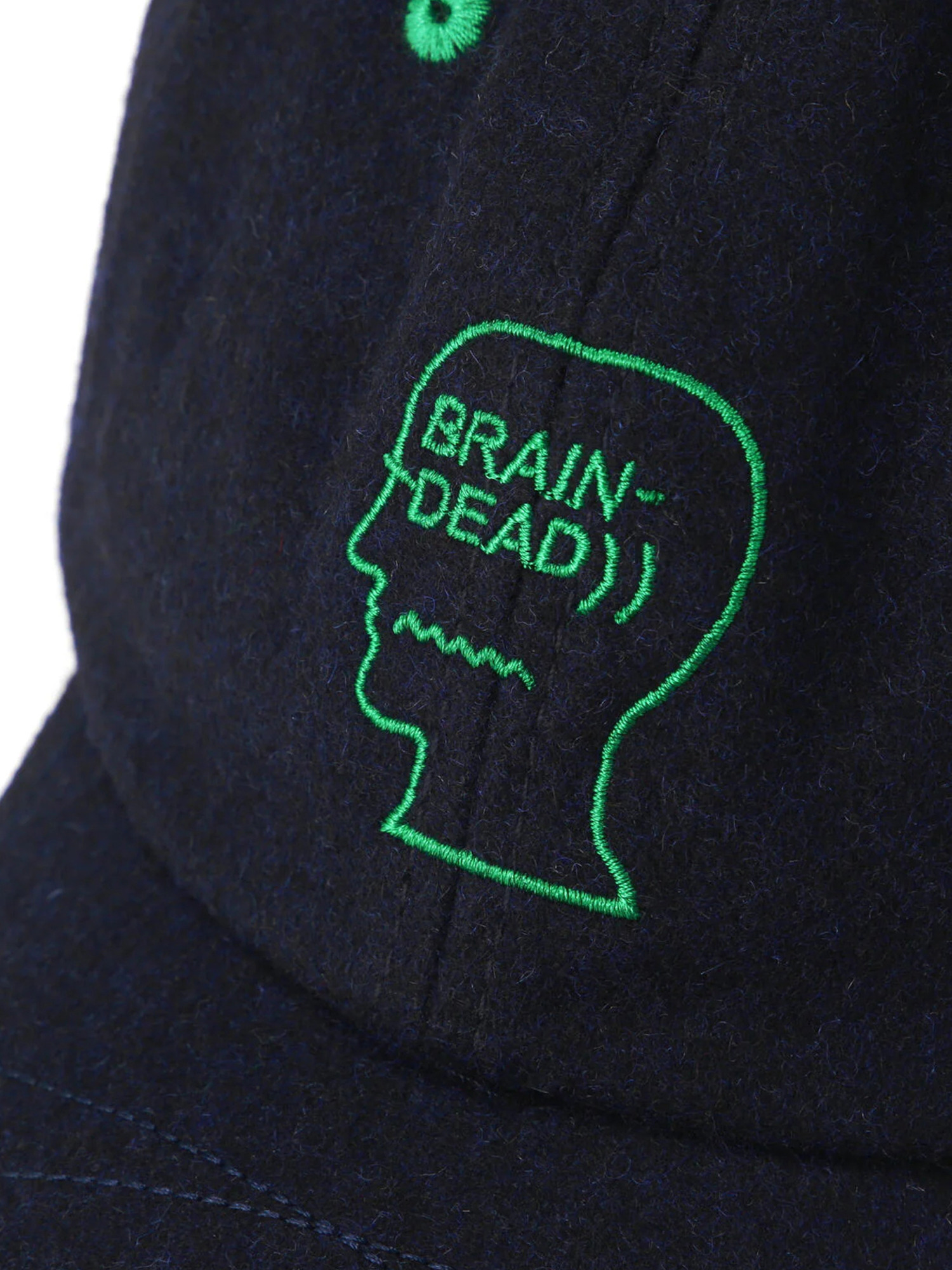 Brain Dead 25FW Batwing Logohead Flannel Hat-3